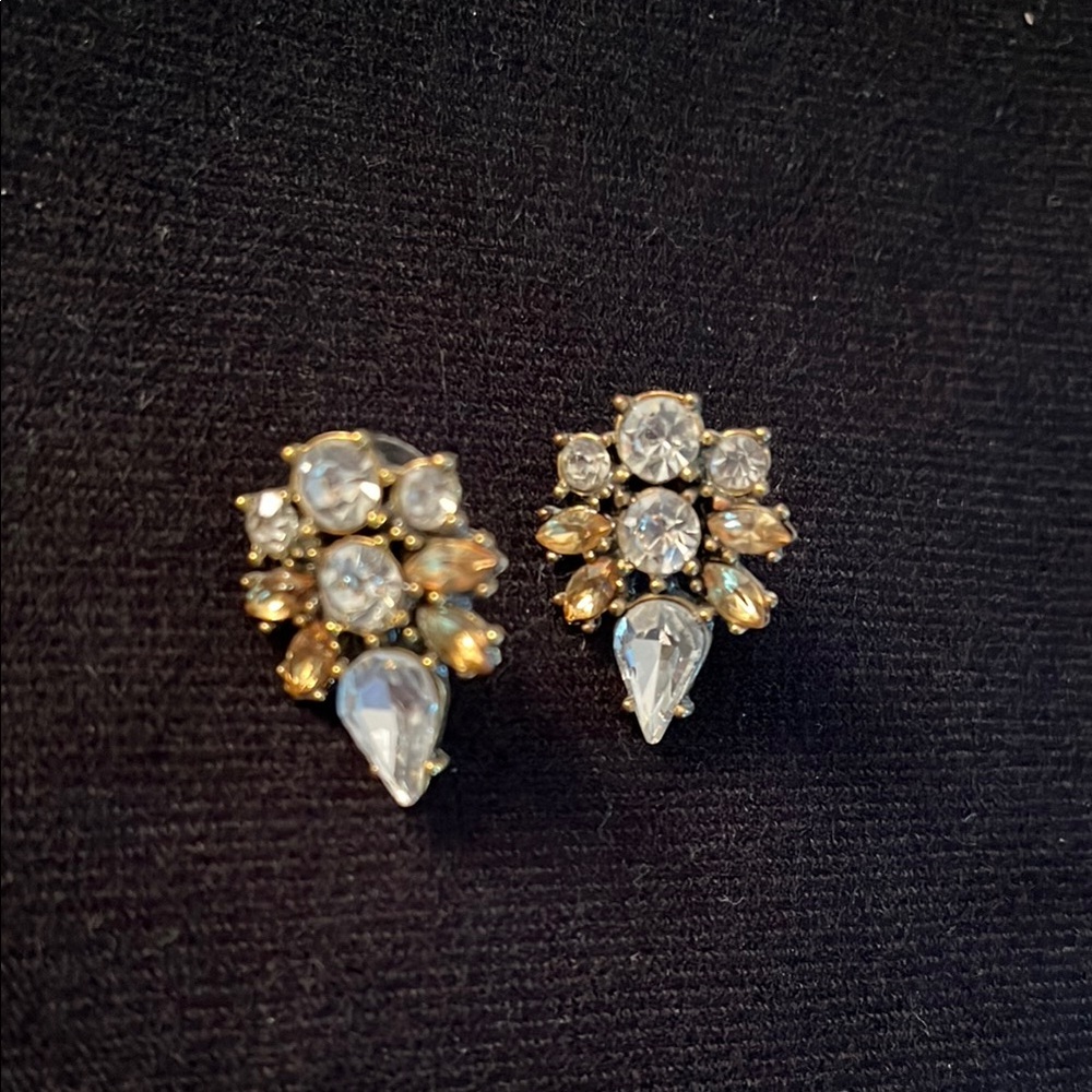 Elegant Vintage Gold and Silver Crystal Earrings